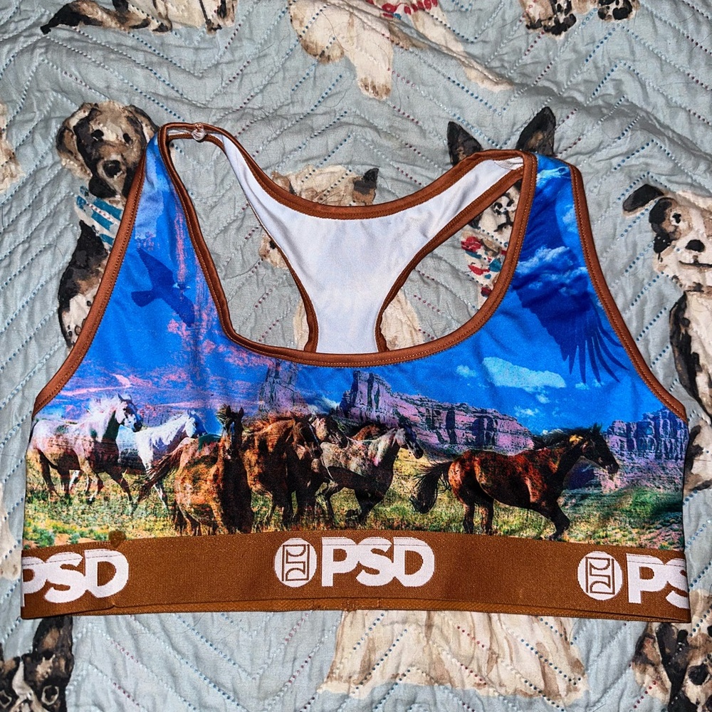 PSD Brown and Blue Horse Print Bra